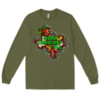 Army Green merry Christmas y'all Texas map Long Sleeve Tee - BarkalooDesign