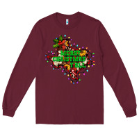 Burgundy merry Christmas y'all Texas map Long Sleeve Tee - BarkalooDesign