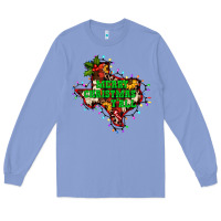 Colony Blue merry Christmas y'all Texas map Long Sleeve Tee - BarkalooDesign