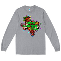 Heather Grey merry Christmas y'all Texas map Long Sleeve Tee - BarkalooDesign