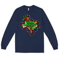 Navy merry Christmas y'all Texas map Long Sleeve Tee - BarkalooDesign