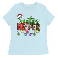 Baby Blue santa's helper christmas Ladies Tee - Artiststas