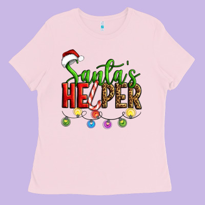 Santa's Helper Christmas Ladies Tee Designed By Artiststas