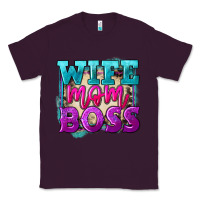 Plum wife mom boss Classic Tee - FaDigitalArtStudio