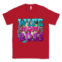 Red wife mom boss Classic Tee - FaDigitalArtStudio