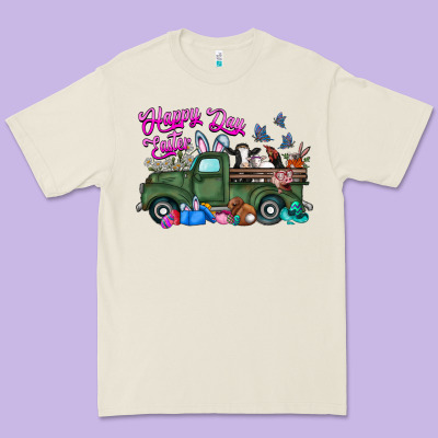 Happy Easter Day Truck Premium Tee Designed By Cowhidedigitalart