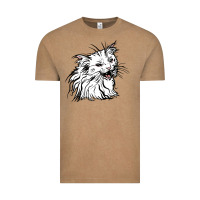 Vintage Coffee Drawing Cat Vintage Tee - RacoonDesign