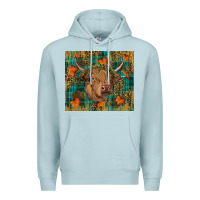 Blue Mist fall highland cow tumbler Premium Hoodie - RanaPortraitStore