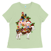 Matcha stacked christmas farm animals Ladies Tee - Artiststas