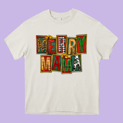 Merry Mama Heavy Core Tee Designed By Fadigitalartstudio