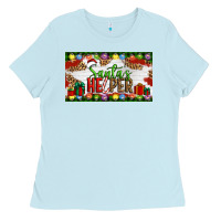 Baby Blue Christmas Santa's Helper Ladies Tee - Artiststas