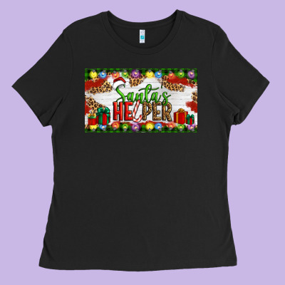 Christmas Santa's Helper Ladies Tee Designed By Artiststas