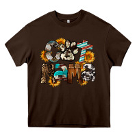 Chocolate Brown Cat  Mama Heavy Core Tee - FaDigitalArtStudio