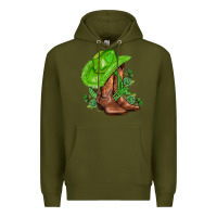 Army Green green  cowgirl and roses Premium Hoodie - AdoDesignShop