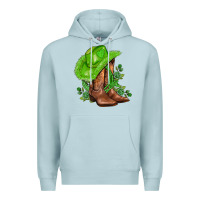 Blue Mist green  cowgirl and roses Premium Hoodie - AdoDesignShop