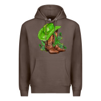 Coffee green  cowgirl and roses Premium Hoodie - AdoDesignShop