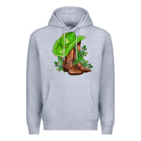 Heather Grey green  cowgirl and roses Premium Hoodie - AdoDesignShop
