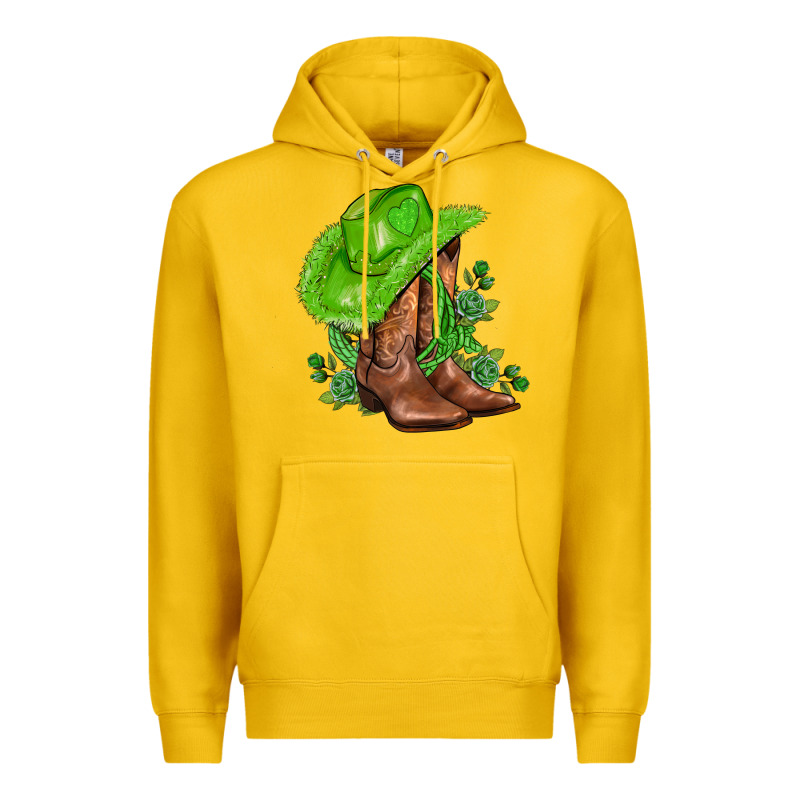 Green  Cowgirl And Roses Premium Hoodie by AdoDesignShop | Teevron