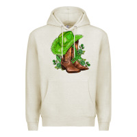 Oatmeal Heather green  cowgirl and roses Premium Hoodie - AdoDesignShop