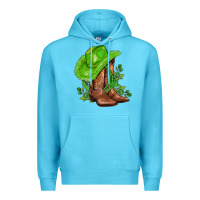 Ocean Blue green  cowgirl and roses Premium Hoodie - AdoDesignShop