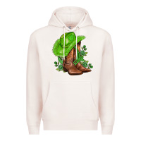 Pale Pink green  cowgirl and roses Premium Hoodie - AdoDesignShop