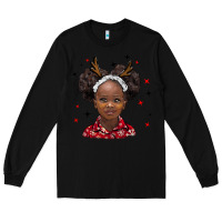Black christmas african girl Long Sleeve Tee - BarkalooDesign