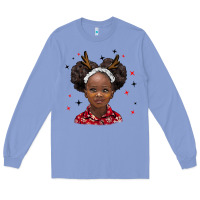 Colony Blue christmas african girl Long Sleeve Tee - BarkalooDesign