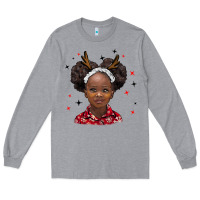 Heather Grey christmas african girl Long Sleeve Tee - BarkalooDesign