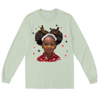 Matcha christmas african girl Long Sleeve Tee - BarkalooDesign