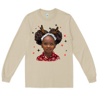 Mushroom christmas african girl Long Sleeve Tee - BarkalooDesign