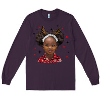 Plum christmas african girl Long Sleeve Tee - BarkalooDesign