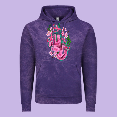 Cancer Boxing Gloves With Ribbon Vintage Hoodie Designed By Adodesignshop