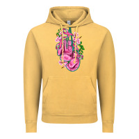 Vintage Mustard cancer boxing gloves with ribbon Vintage Hoodie - AdoDesignShop