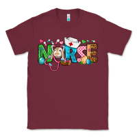 Burgundy Easter Nurse Classic Tee - BundleAndBundleShop