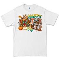 White Happy Turkey Day Premium Tee - CowhideDigitalArt