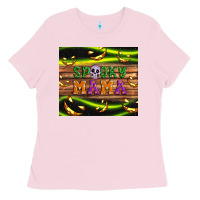 Bubblegum Pink Spooky mama Ladies Tee - Artiststas