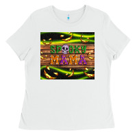 White Spooky mama Ladies Tee - Artiststas