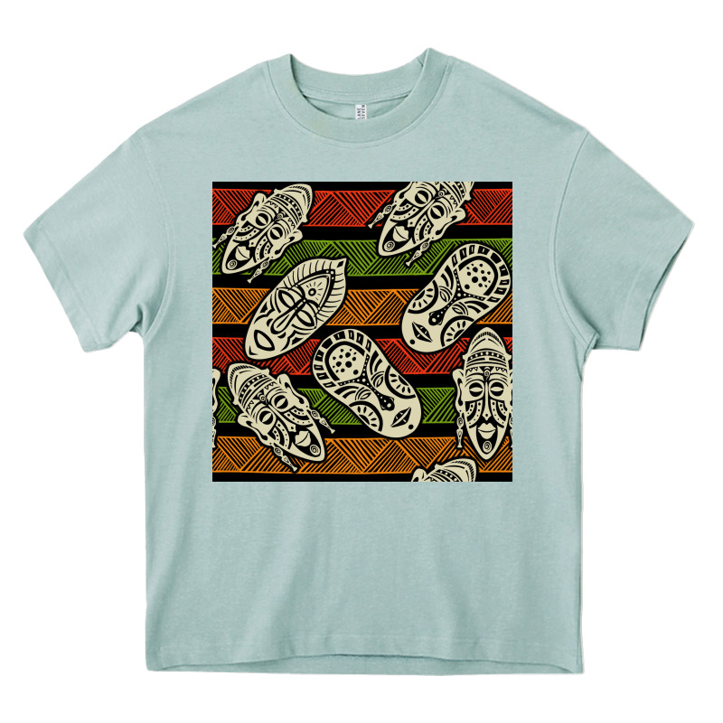 African Mask Seamless Pattern Heavy Core Tee by BundleAndBundleShop | Teevron