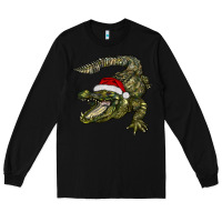 Black Christmas alligator Long Sleeve Tee - BarkalooDesign