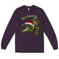 Plum Christmas alligator Long Sleeve Tee - BarkalooDesign