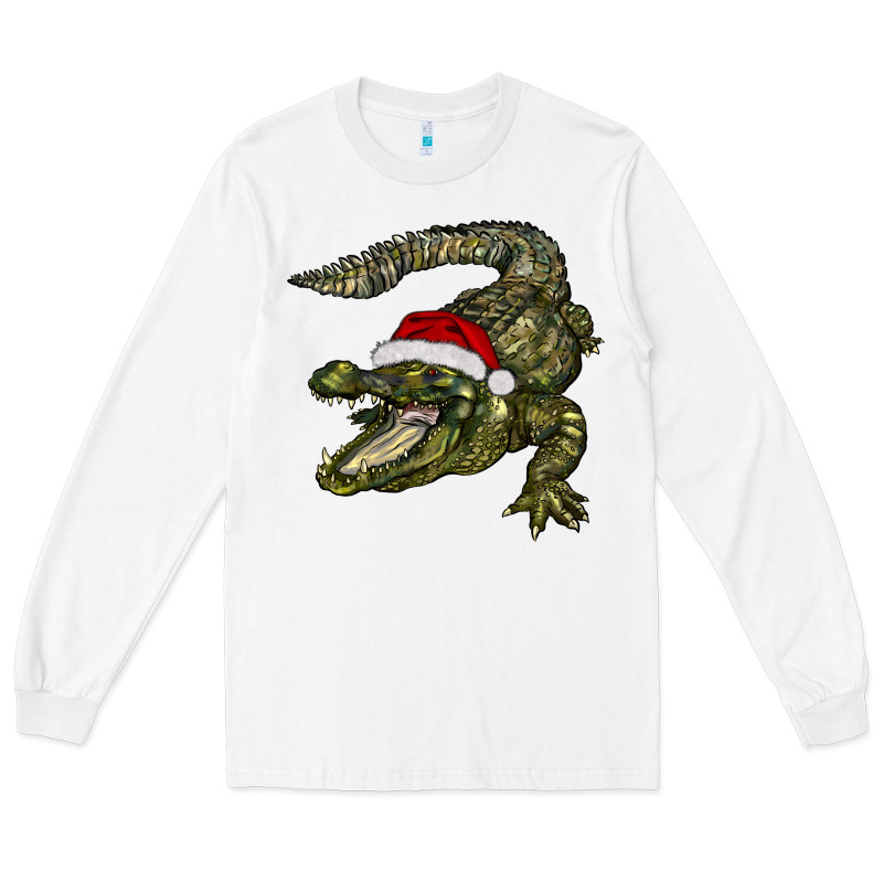 Christmas Alligator Long Sleeve Tee by BarkalooDesign | Teevron