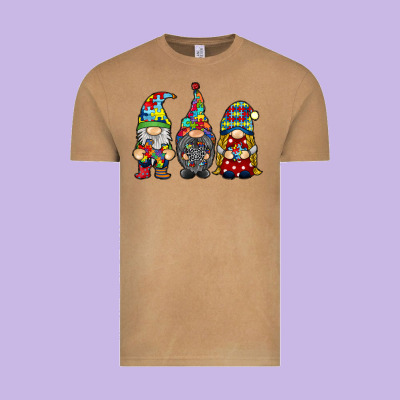 Autism Gnomies Vintage Tee Designed By Racoondesign