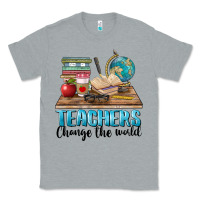 Heather Grey teachers change the world Classic Tee - BarkalooDesign