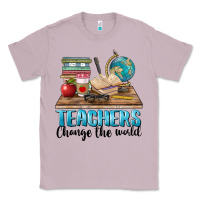 Lilac teachers change the world Classic Tee - BarkalooDesign