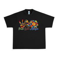 Black peace love autism sunflower Urban Heavy Tee - RacoonDesign