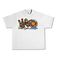 Lunar Rock peace love autism sunflower Urban Heavy Tee - RacoonDesign