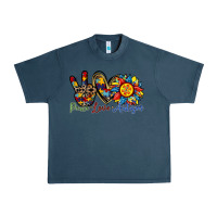 Midnight Navy peace love autism sunflower Urban Heavy Tee - RacoonDesign