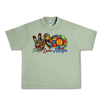 Oil Green peace love autism sunflower Urban Heavy Tee - RacoonDesign