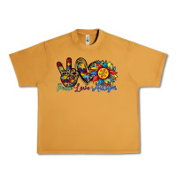Peanut Butter peace love autism sunflower Urban Heavy Tee - RacoonDesign