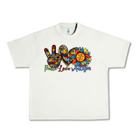 Pistachio peace love autism sunflower Urban Heavy Tee - RacoonDesign